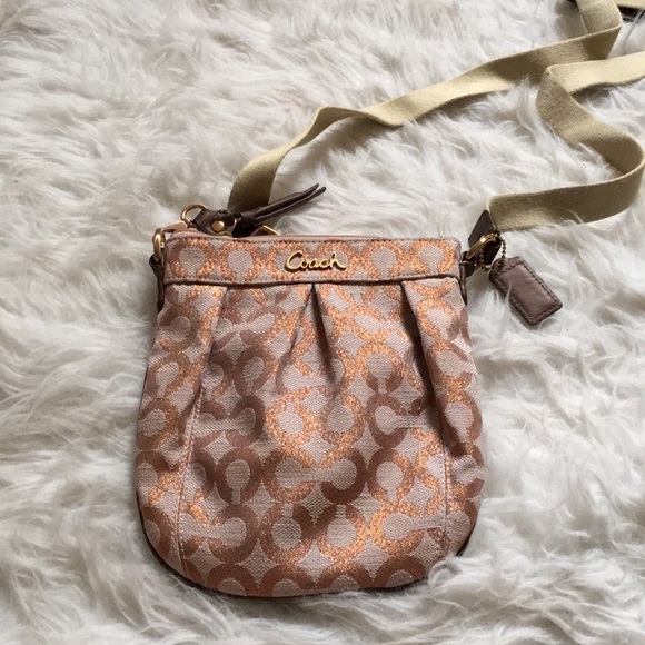 Coach Bags Coach Shimmer Rose Gold Crossbody Bag Poshmark